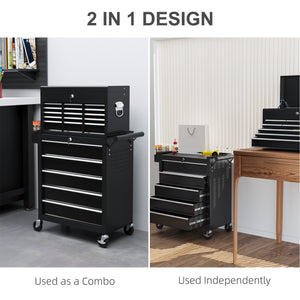 14 Drawer Rolling Tool Chest, Lockable Tool Storage Cabinet with Detachable Top Toolbox, Protective Liner – view 4