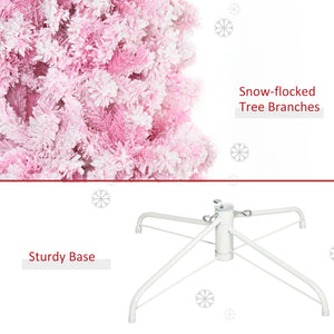 5 FT Snow Flocked Artificial Christmas Tree, Pencil Xmas Tree with Realistic Branches – view 13