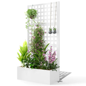 Galvanized Raised Garden Bed Planter Box with Trellis for Climbing Plants, Vegetable, Vines – view 15