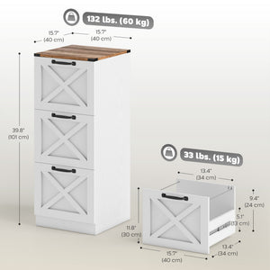 2 Drawer File Cabinet with Silent Slides, Vertical Farmhouse Filing Cabinet Fits Letter/A4 Size Home – view 23