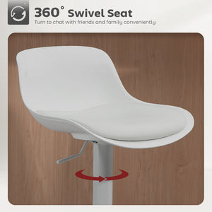 Counter Height Bar Stools Set of 2, Streamlined Bar Chairs with Adjustable Height and Swivel PU Leather – view 11