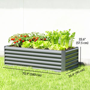 6' x 3' x 2' Raised Garden Bed, Galvanized Planter Box for Growing Flowers, Herbs and Vegetables, Brown – view 23