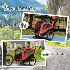 Aosom 2-in-1 Dog Bike Trailer for Large Dogs