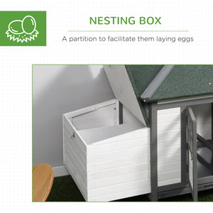 77" Chicken Coop Hen House Rabbit Hutch Poultry Cage Pen Outdoor Backyard with Nesting Box Run Natural – view 19
