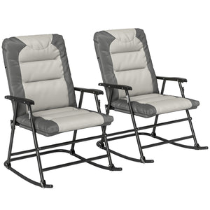 Folding Rocking Chair Set of 2 Padded Rockers with Armrest, Navy Blue – view 15