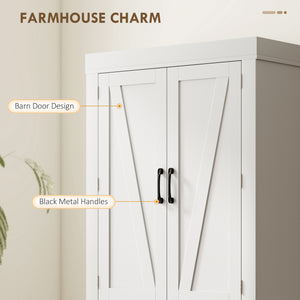 72" Kitchen Pantry Cabinet, Farmhouse Kitchen Storage Cabinet with 4 Barn Doors, 6 Door Shelves, Drawer – view 17