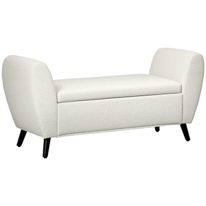 Upholstered Storage Bench with Arms, Modern Ottoman Bench for Bedroom, Entryway, and Living Room, Black – view 22