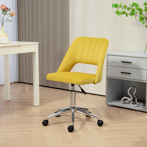 Mid Back Office Chair Velvet Fabric Swivel Scallop Shape Computer Desk Chair, Green – view 28