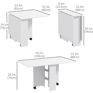 Folding Dining Table, 55" Drop Leaf Table for Small Spaces – view 3