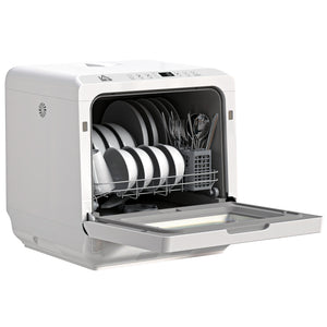 Portable Dishwasher, Counter Dishwasher with 4 Place Settings, 5 Washing Programs, Air-Dry Function, 6L Water Tank