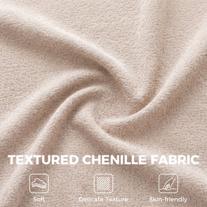 3 Seater Sofa, Chenille Boneless Cloud Couch with Spring Cushion, Wide and Deep Seat, Beige