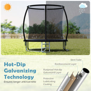 8FT Outdoor Heavy-Duty Recreational Trampoline-Black view 7