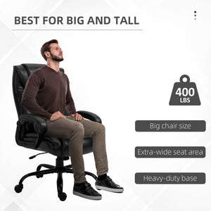 PU Leather Executive Office Chair with High Back, Adjustable Height and Swivel Wheels, 400LBS Capacity – view 10