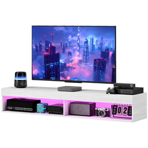 Modern Wall Mounted TV Stand with Storage and LED Lights for TVs up to 75" – view 8