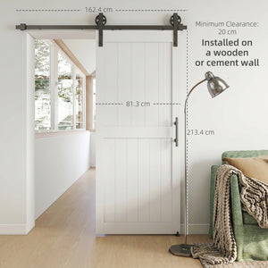 36inx84in Barn Door with 6FT Sliding Door Hardware Kit, Handle, Upgraded Rollers and Floor Guide – view 18