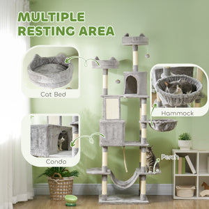 81" Large Cat Tree w/ Scratching Posts, Condos, Beds, Hammocks, Jumping Platforms, Toy Balls, Rope Cat Toy β view 17
