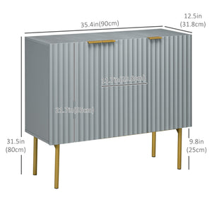 Modern Storage Cabinet Sideboard Buffet Cabinet with Gold Legs for Living Room Dining Room Hallway Black – view 9
