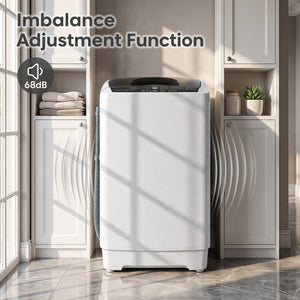 9.93 lbs Full Automatic Washing Machine with 8 Preset Programs-Gray view 9