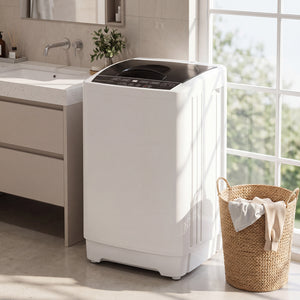 9.93 lbs Full Automatic Washing Machine with 8 Preset Programs-White view 2