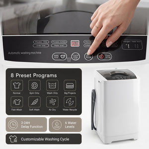 9.93 lbs Full Automatic Washing Machine with 8 Preset Programs-White view 5