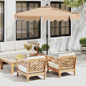 9 Feet Patio Umbrella with Crank Handle and Push Button Tilt-Beige view 2