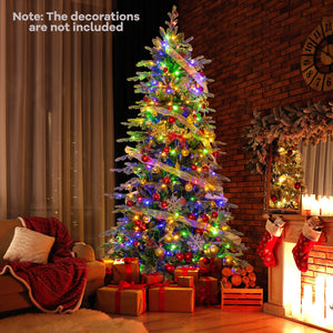 9 Feet Pre-Lit Artificial Christmas Tree with Warm White LED Lights view 3