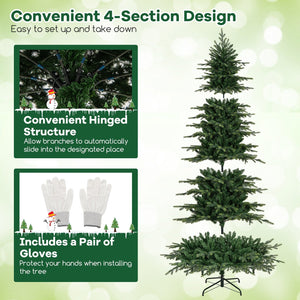 9 Feet Pre-Lit Artificial Christmas Tree with Warm White LED Lights view 9