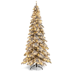 9 Feet Pre-Lit Artificial Xmas Tree Hinged Xmas Tree with Quick Power Connectors