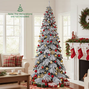 9 Feet Pre-Lit Artificial Xmas Tree Hinged Xmas Tree with Quick Power Connectors view 3