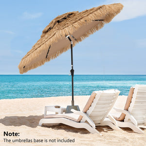 9 Feet Solar Powered Thatched Tiki Patio Umbrella with Led Lights view 2
