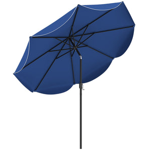 9 FT Patio Umbrella with Crank Handle and Push Button Tilt-Navy