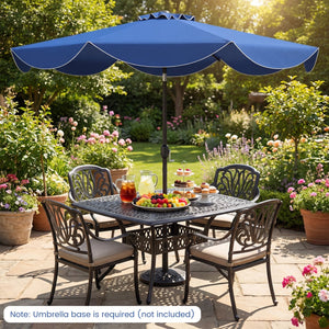 9 FT Patio Umbrella with Crank Handle and Push Button Tilt-Navy view 2
