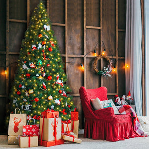 9 Feet Pre-Lit PVC Artificial Christmas Tree with 700 LED Lights view 2