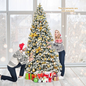 9 Feet Artificial Christmas Tree with Premium Snow Flocked Hinged view 4