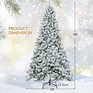 9 Feet Artificial Christmas Tree with Premium Snow Flocked Hinged view 5