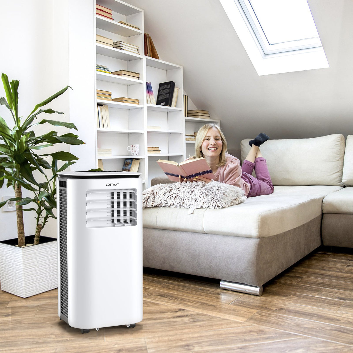 9000 BTU 3 in 1 Portable Air Conditioner with Fan and Dehumidifier-White view 2