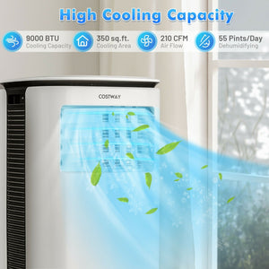 9000 BTU 3 in 1 Portable Air Conditioner with Fan and Dehumidifier-White view 5