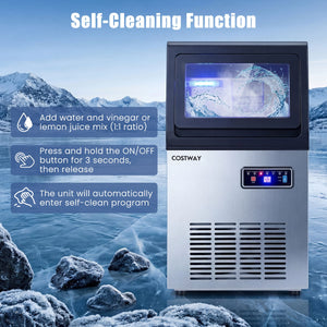 90 LBS/24H Commercial Nugget Ice Maker with Self-Cleaning view 7
