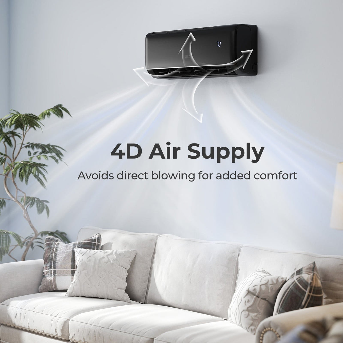 GreyVolt Series 9100 BTU 20.5 SEER2 115V WiFi Enabled Mini Split AC Compatible with Alexa Gray view 2