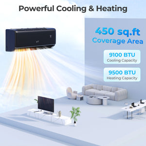 GreyVolt Series 9100 BTU 20.5 SEER2 115V WiFi Enabled Mini Split AC Compatible with Alexa Gray view 6