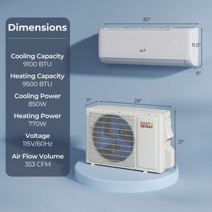Airtural Series 9100 BTU 20.5 SEER2 WiFi Enabled Mini Split AC 115V Compatible with Alexa view 3
