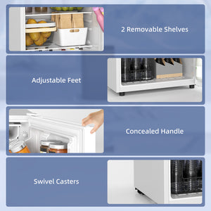 4.5 Cu Ft Mini Fridge with Freezer, Wheels, Single Door Refrigerator, Adjustable Thermostat – view 10