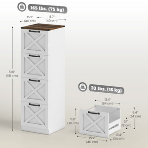 2 Drawer File Cabinet with Silent Slides, Vertical Farmhouse Filing Cabinet Fits Letter/A4 Size Home – view 37