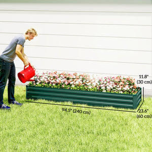 8'x2'x1' Galvanized Raised Bed, Large Elevated Planter Box for Growing Flowers, Herbs and Vegetables – view 16