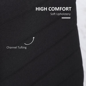 Modern Dining Chairs High Back Upholstered Linen Fabric with Metal Legs for Kitchen Black