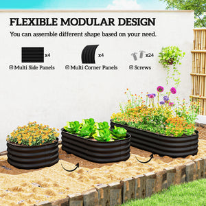 4.9 x 2 x 1ft Galvanized Raised Garden Bed Kit, Metal Planter Box with Safety Edging, Black – view 3