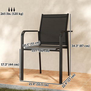 Stackable Patio Chairs Set of 4, Outdoor Dining Chairs with 20" Deep Seat, All Weather Breathable Mesh – view 2