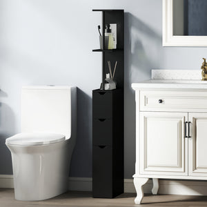 Tall Bathroom Storage Cabinet, Narrow Bathroom Cabinet with Drawers and Open Shelves for Small Spaces – view 16