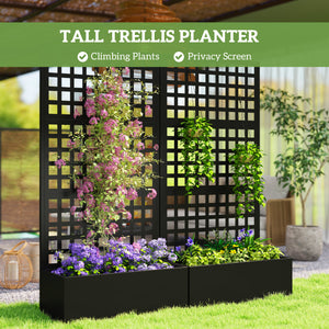 Galvanized Raised Garden Bed Planter Box with Trellis for Climbing Plants, Vegetable, Vines – view 4