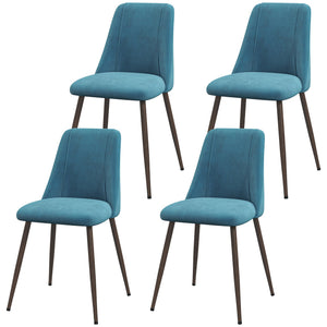 Upholstered Dining Chairs Set of 4, Velvet Accent Chair with Back and Wood-grain Steel Leg for Kitchen – view 2